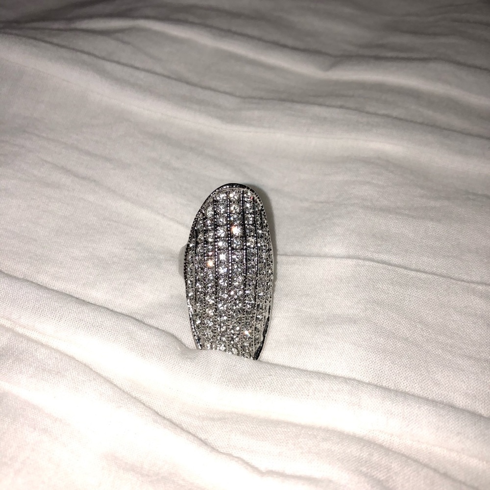 Costume ring with clear stones